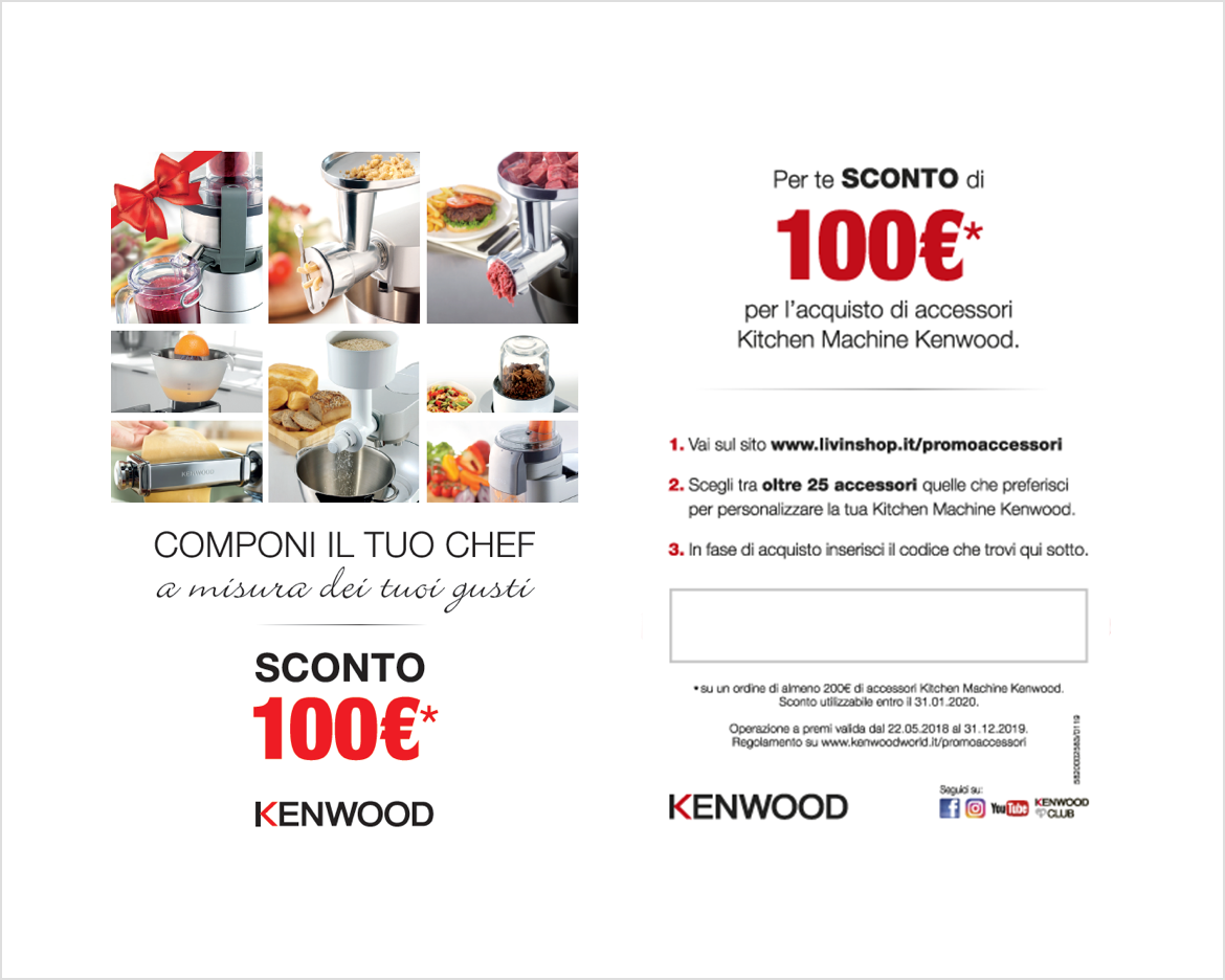 Buono sconto di €100 sugli accessori Kenwood | Kenwood IT